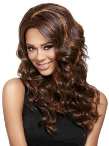 Sleek Auburn Wavy Synthetic Long Wigs