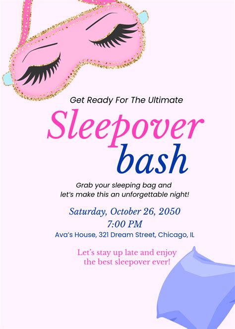 Sleepover Party Invitation Template