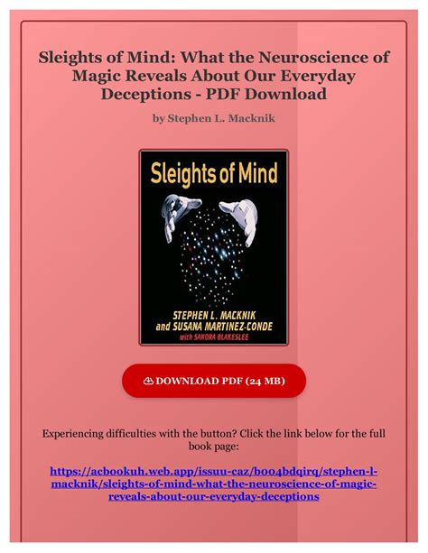 Sleights of Mind What the Neuroscience of Magic Reveals about Our Everyday Deceptions Kindle Editon