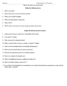 Slo 2 Chemistry Post Test Answer Key Reader