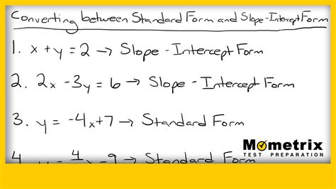 Slope Intercept Form to Standard Form: The Ultimate Guide