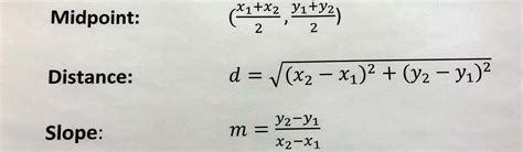 Slope Midpoint And Distance Formulas Answer Key PDF