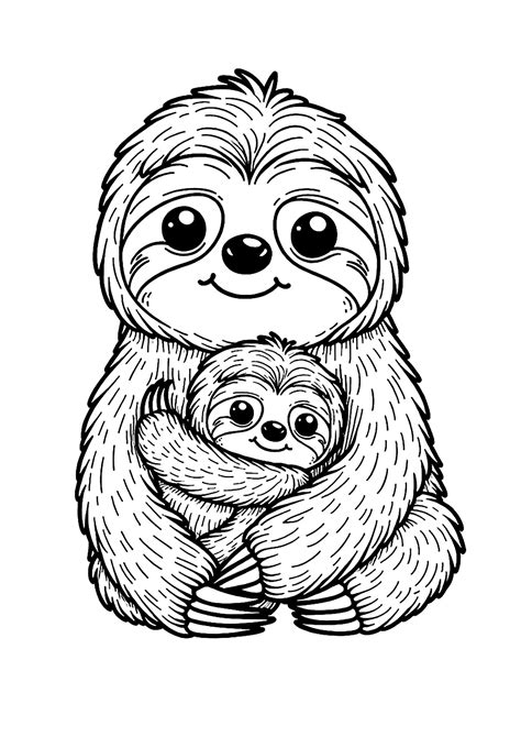 Sloth Coloring Pages Printable