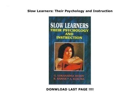 Slow Learners Their Psychology and Instruction Doc
