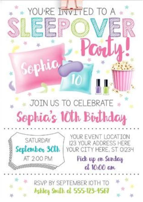 Slumber Party Invitation Template