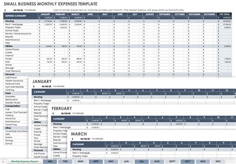 Small Business Monthly Expenses Template