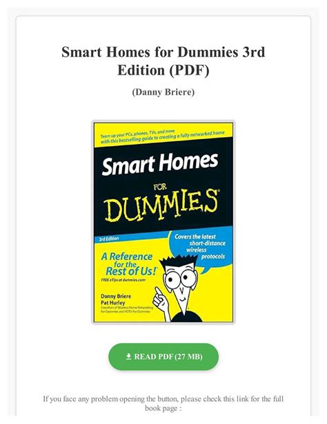 Smart Homes For Dummies 3rd Edition Epub