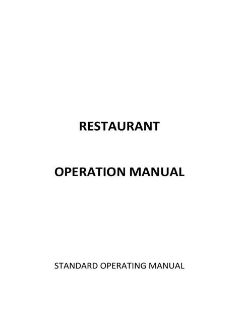 Smart Restaurant Operations Manual Pdf Ebook Epub