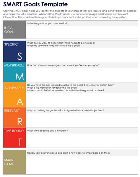 Smarter Goal Setting Template