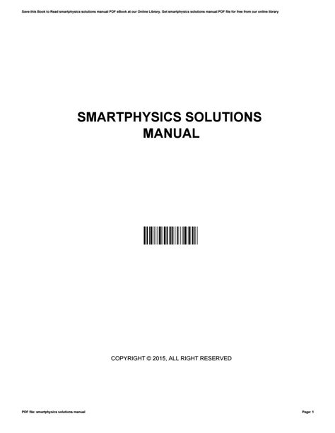 Smartphysics Solutions Manual PDF