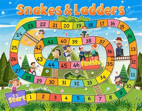 Snakes And Ladders Game Template