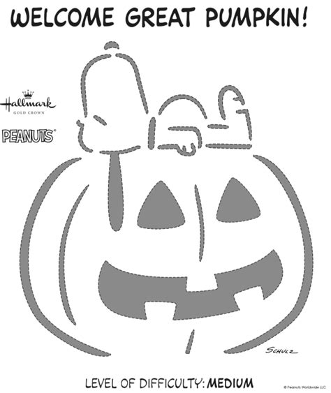 Snoopy Template For Pumpkin Carving