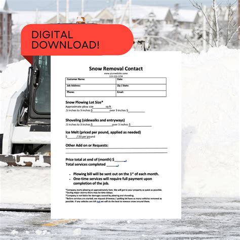 Snow Plow Bid Template