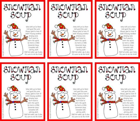 Snowman Soup Poem Printable Free