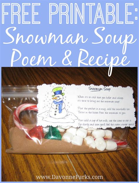 Snowman Soup Printable