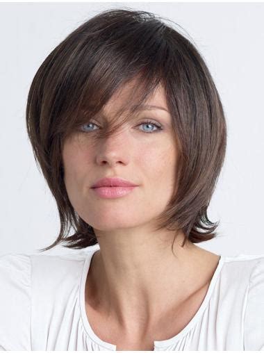 So Great Brown Shoulder Length Straight With Bangs Fantastic Wigs