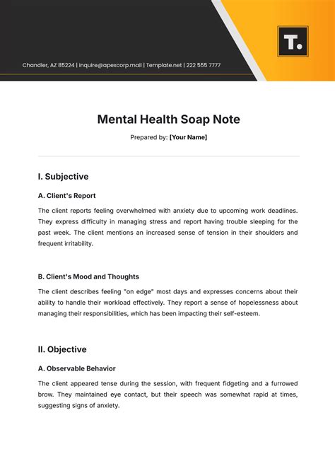 Soap Note Example Mental Health Ebook Reader