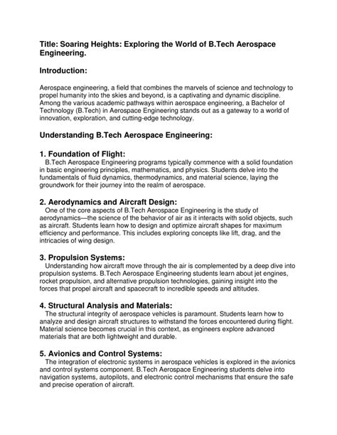 Soaring to New Heights: Exploring the World of NTU Aerospace Engineering