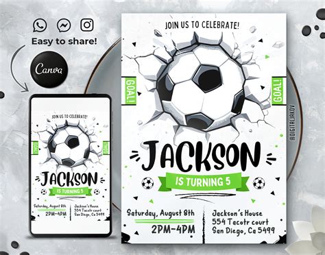 Soccer Birthday Invitations Templates Free