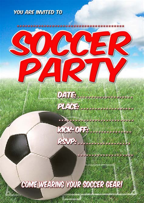 Soccer Invitations Templates Free