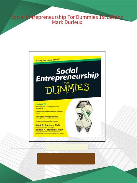 Social Entrepreneurship For Dummies Doc