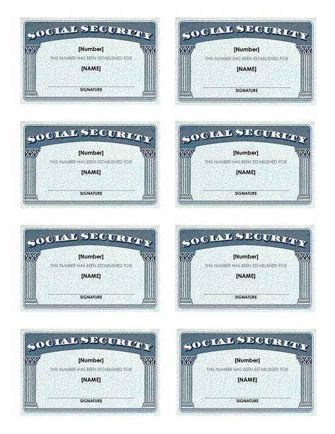 Social Security Card Template Download