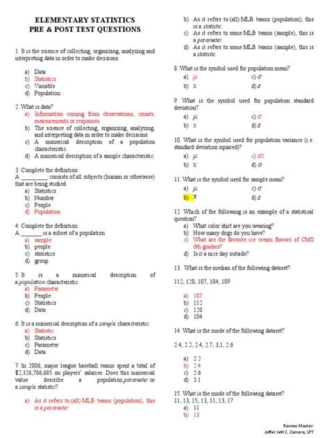 Social Statistics Exam And Answer Key PDF