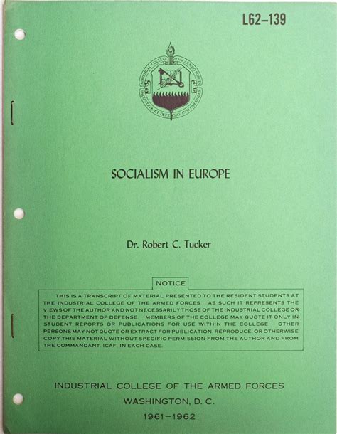 Socialism in Europe Industrial College of the Armed Forces L62-139