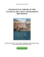 Sociological Theory in the Classical Era: Text and Readings Ebook Kindle Editon