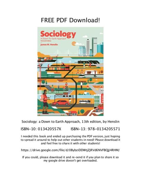 Sociology A Down-to-Earth Approach 13th Edition PDF