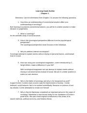 Sociology Learning Goals Outline 6 Answer Key Reader