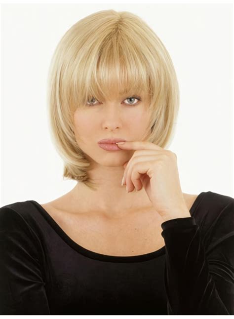 Soft Blonde Monofilament Chin Length Lace Wigs