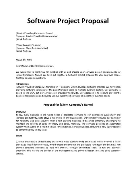 Software Business Proposal Template