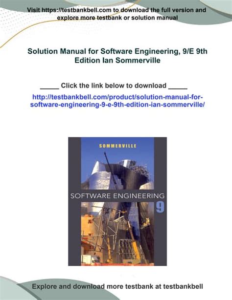 Software Engineering 9th Edition Solution Manual PDF