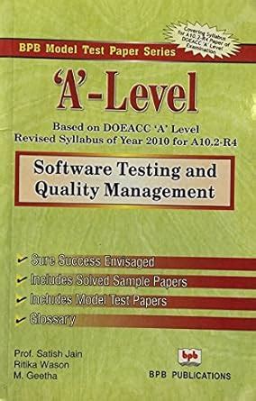 Software Testing And Quality Management (A-Level) Reader