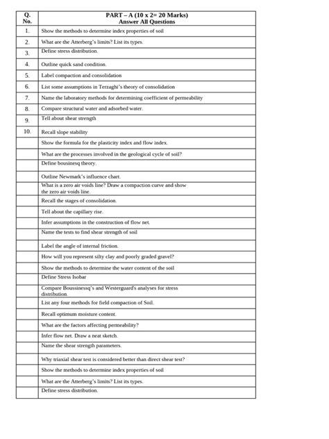 Soil Mechanics Important 2mark Questions With Answer Doc