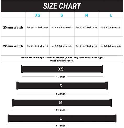 Solace Bands Size Chart