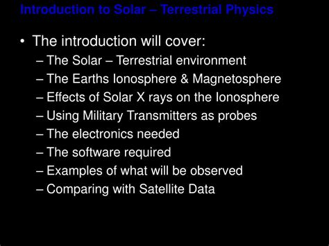 Solar Physics And Terrestrial Effects Teachers Answers Reader