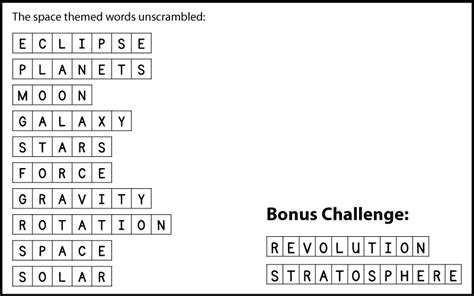 Solar Scramble Answers PDF