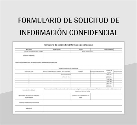 Solicitud de información personal confidencial: