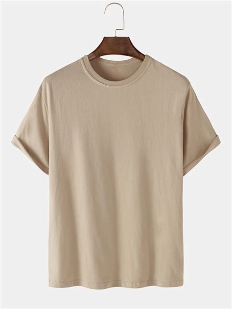 Solid Color Round Neck Shirt: Free Shipping Worldwide