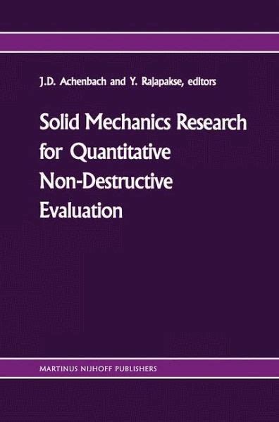 Solid Mechanics Research for Quantitative Non-Destructive Evaluation Epub