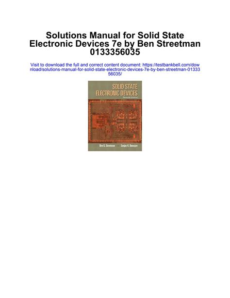 Solid State Electronic Devices Streetman Solution Manual Doc