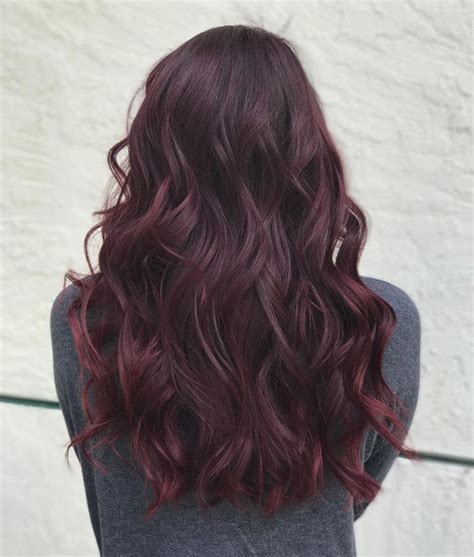 Solid burgundy brown hair color: