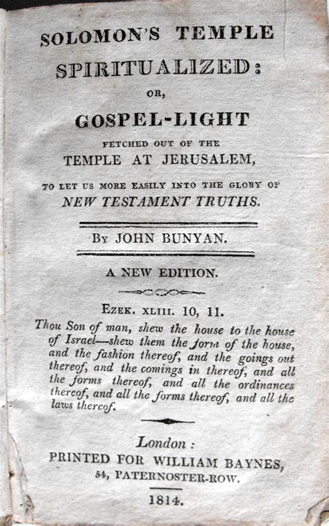 Solomon s temple spiritualized or gospel-light fetched out of the temple at Jerusalem to let us more easily into the glory of New-Testament truths By John Bunyan The tenth edition Epub