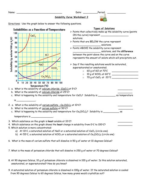 Solubility Curve Practice Problems 1 Answer Reader