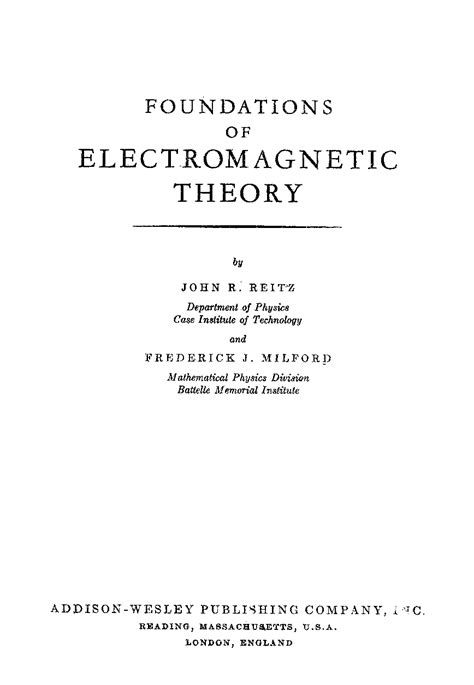 Solution For Electromagnetics By Reitz Reader