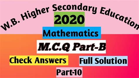 Solution For W B C H S E Math Books Reader