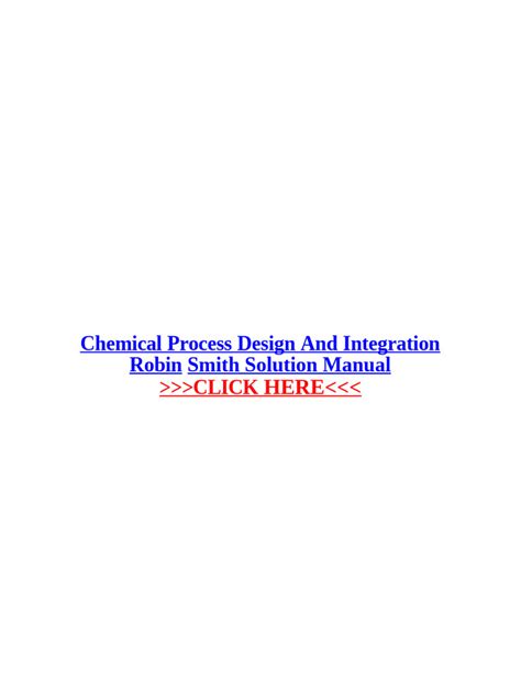 Solution Manual Chemical Process Design Integration Reader