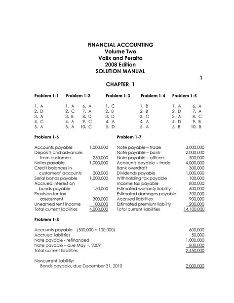 Solution Manual Financial Accounting 1 Valix 2008 Edition Epub